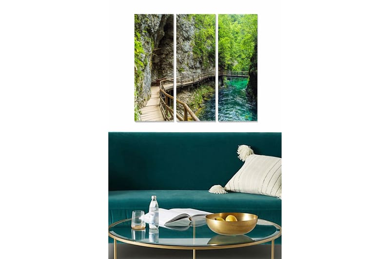 Bilde Scenic 3-pk Flerfarget - 22x05 cm - Interiør - Maleri & posters - Lerretsbilder
