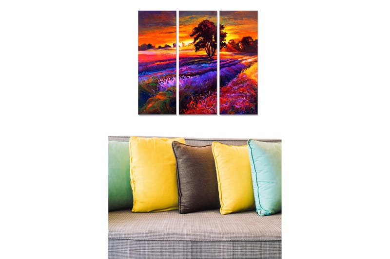 Bilde Scenic 3-pk Flerfarget - 22x05 cm - Interiør - Maleri & posters - Lerretsbilder
