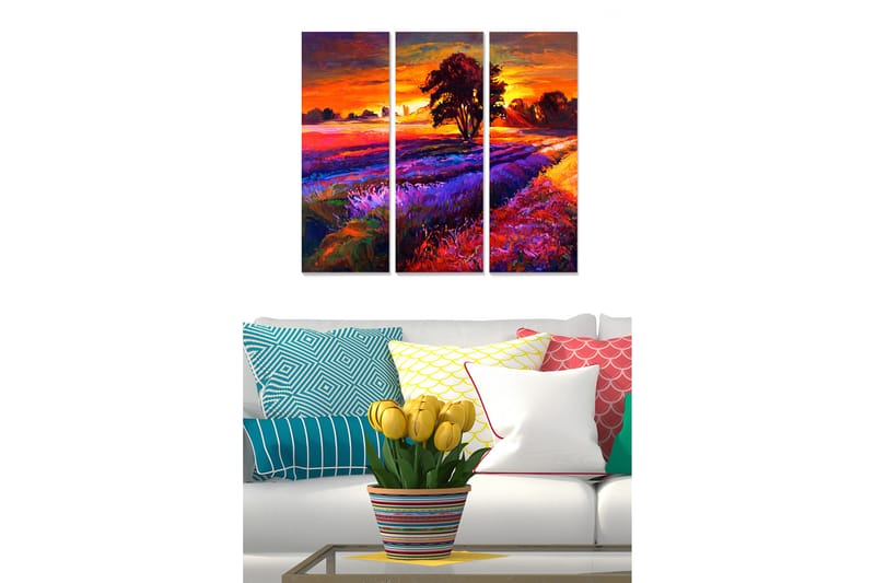 Bilde Scenic 3-pk Flerfarget - 22x05 cm - Interiør - Maleri & posters - Lerretsbilder
