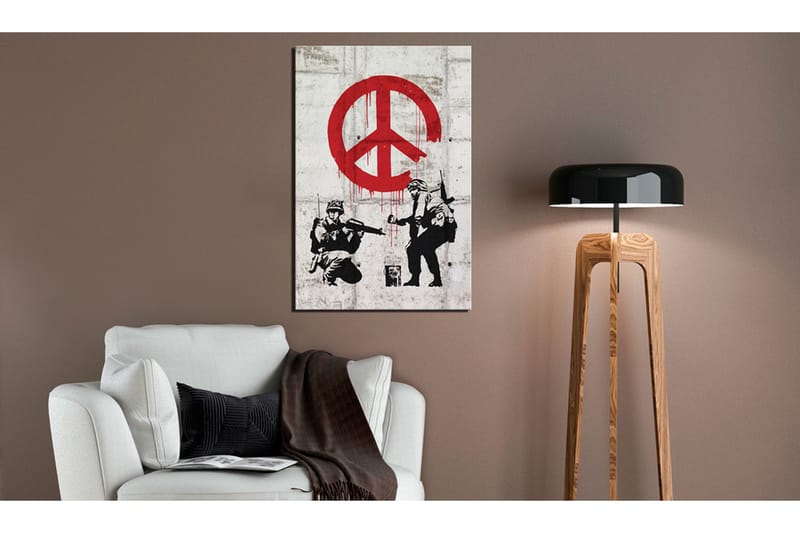 Bilde Soldiers Painting Peace By Banksy 60x90 - Artgeist sp. z o. o. - Lerretsbilder