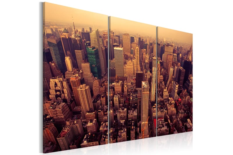Bilde Solnedgang Over New York 120x80 - Artgeist sp. z o. o. - Lerretsbilder