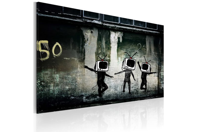 Bilde Tv Heads Dance Banksy 60x40 - Artgeist sp. z o. o. - Lerretsbilder