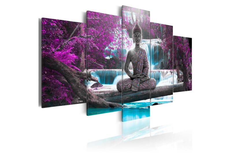 Bilde Waterfall And Buddha 100x50 - Artgeist sp. z o. o. - Lerretsbilder