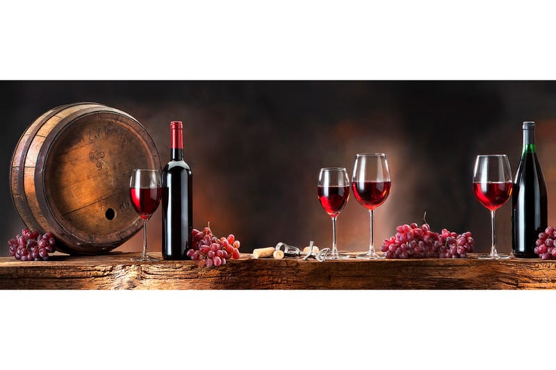 Bilde Wine Glasses - 33x08 cm - Interiør - Maleri & posters - Lerretsbilder