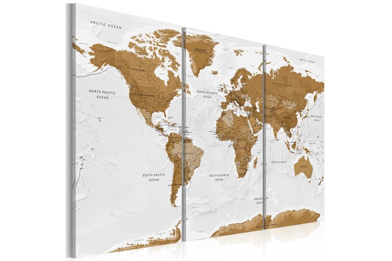 Bilde World Map White Poetry 120x80 - Artgeist sp. z o. o. - Lerretsbilder