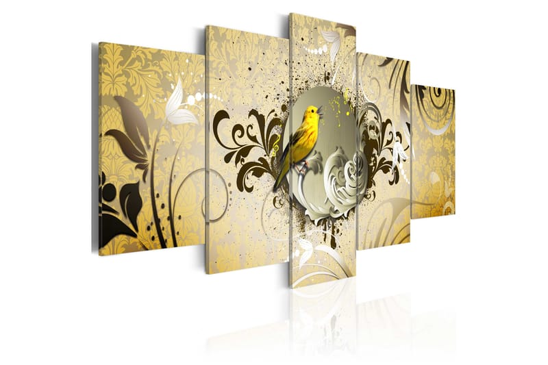 Bilde Yellow Bird Singing 200x100 - Artgeist sp. z o. o. - Lerretsbilder