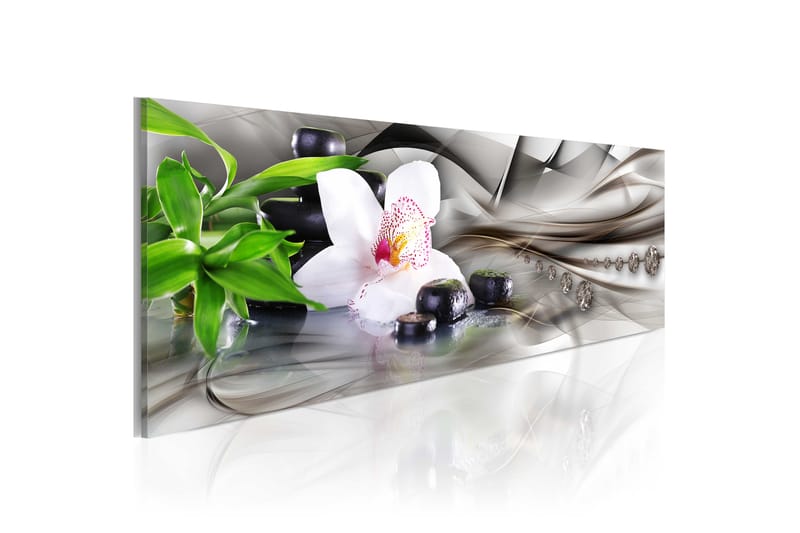Bilde Zen Composition Bamboo Orchid And Stones 135x45 - Artgeist sp. z o. o. - Lerretsbilder