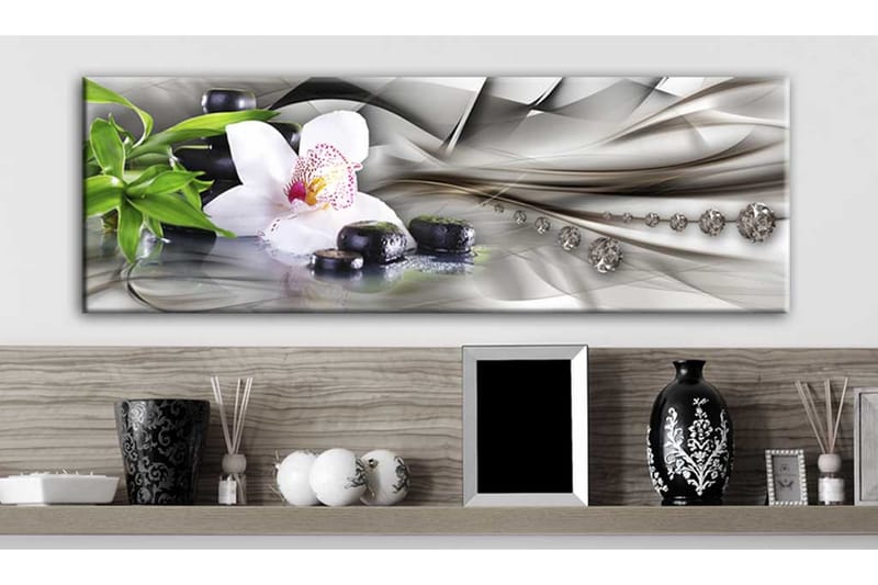 Bilde Zen Composition Bamboo Orchid And Stones 120x40 - Artgeist sp. z o. o. - Lerretsbilder Bilde Zen Composition Bamboo Orchid And Stones 120x40 - Artgeist sp. z o. o. - Lerretsbilder