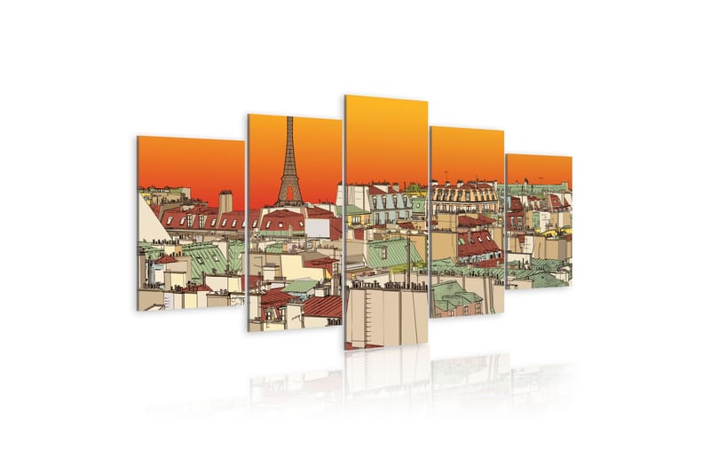 Bilde Parisian Sky In Orange Colour 100x50 - Artgeist sp. z o. o. - Lerretsbilder