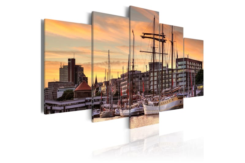 Bilde Port Of Hamburg 100x50 - Artgeist sp. z o. o. - Lerretsbilder