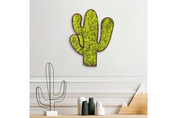 Cactus Canvasbilde - Grønn/Hvit - Interiør - Maleri & posters - Lerretsbilder