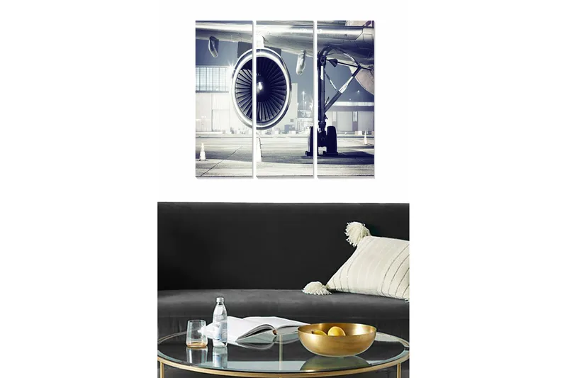 Canvasbilde 3-pk flerfarget, 22x05 cm