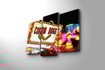 Canvasbilde 3-pk flerfarget - 22x03 cm - Interiør - Maleri & posters - Lerretsbilder