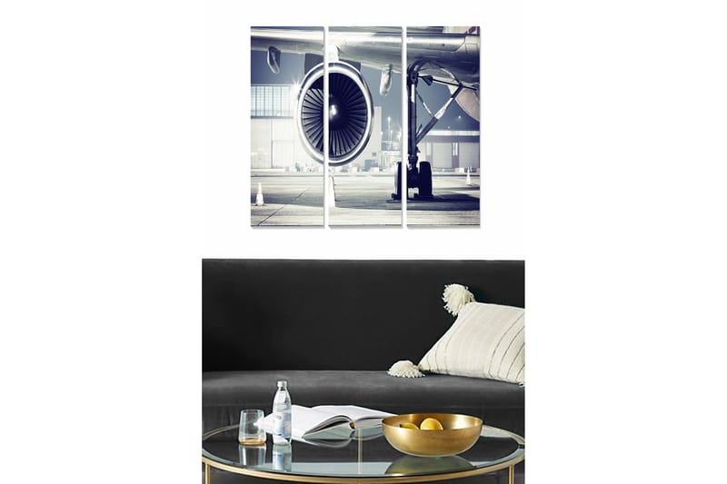 Canvasbilde 3-pk flerfarget - 22x05 cm - Interiør - Maleri & posters - Lerretsbilder