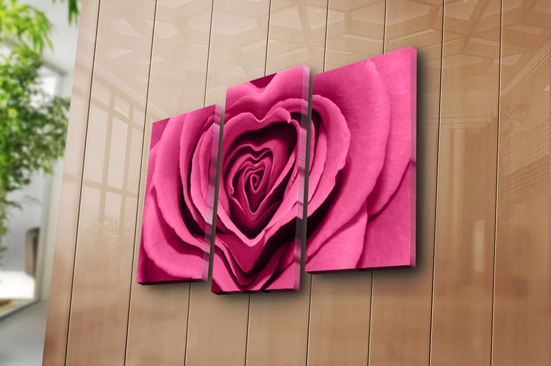 Canvasbilde 3-pk flerfarget - 22x03 cm - Interiør - Maleri & posters - Lerretsbilder