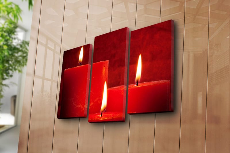 Canvasbilde 3-pk flerfarget - 22x03 cm - Interiør - Maleri & posters - Lerretsbilder