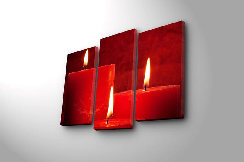 Canvasbilde 3-pk flerfarget - 22x03 cm - Interiør - Maleri & posters - Lerretsbilder