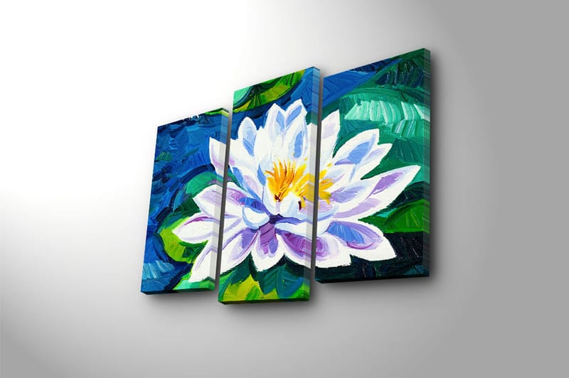 Canvasbilde 3-pk flerfarget - 22x03 cm - Interiør - Maleri & posters - Lerretsbilder