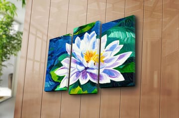 Canvasbilde 3-pk flerfarget - 22x03 cm - Interiør - Maleri & posters - Lerretsbilder