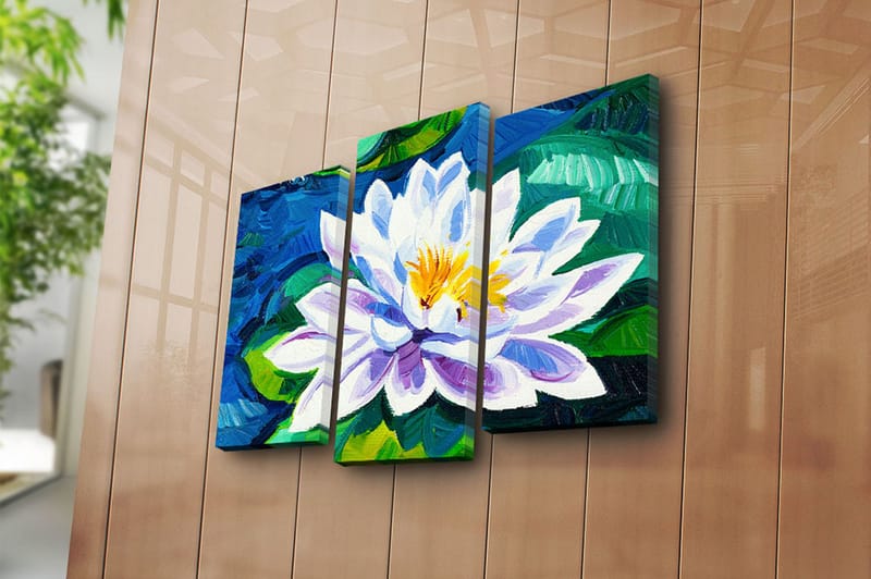 Canvasbilde 3-pk flerfarget - 22x03 cm - Interiør - Maleri & posters - Lerretsbilder