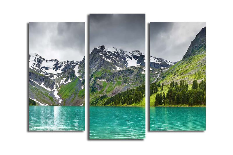 Canvasbilde 3-pk flerfarget - 22x03 cm - Interiør - Maleri & posters - Lerretsbilder