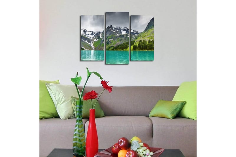 Canvasbilde 3-pk flerfarget - 22x03 cm - Interiør - Maleri & posters - Lerretsbilder