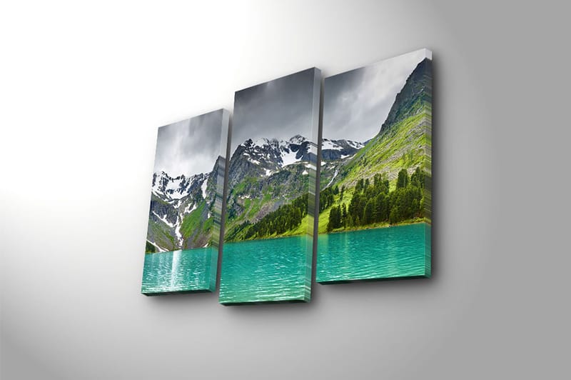 Canvasbilde 3-pk flerfarget - 22x03 cm - Interiør - Maleri & posters - Lerretsbilder