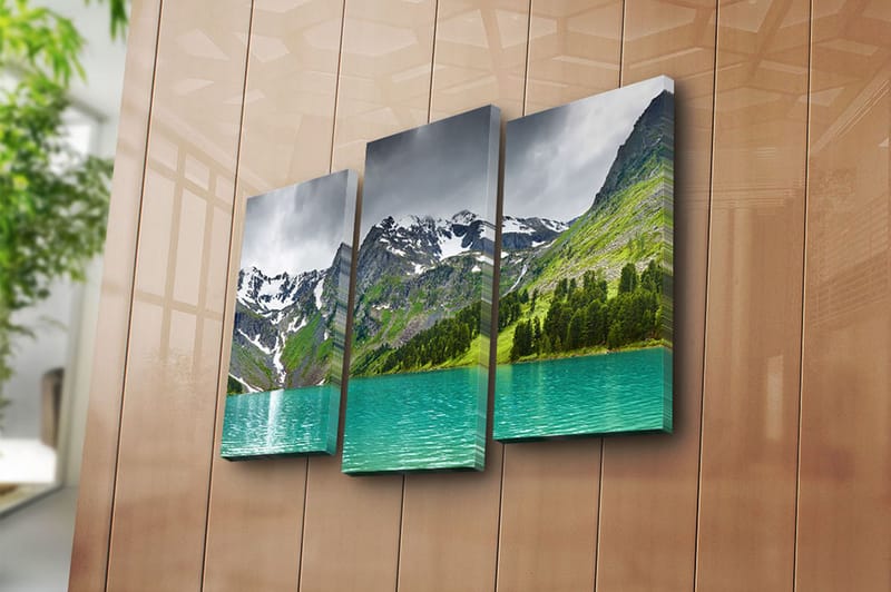Canvasbilde 3-pk flerfarget - 22x03 cm - Interiør - Maleri & posters - Lerretsbilder
