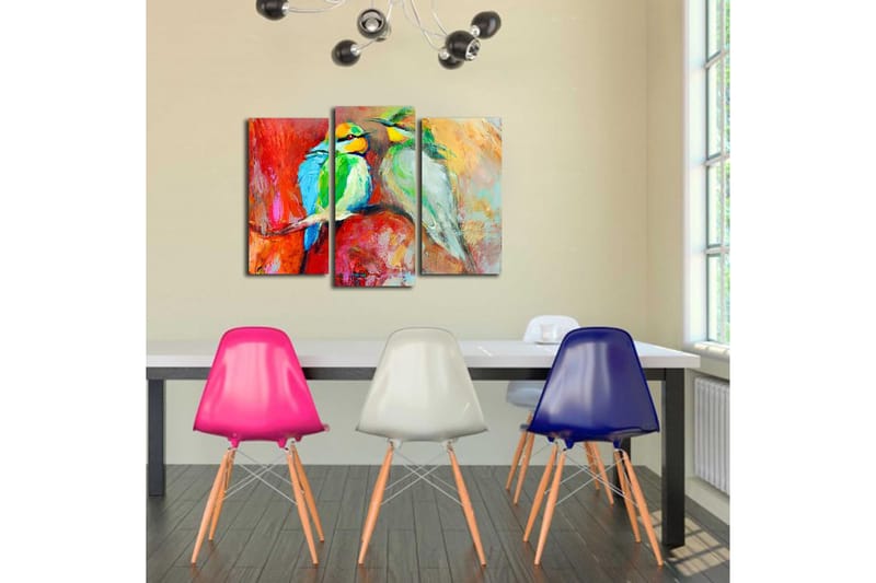 Canvasbilde 3-pk flerfarget - 22x03 cm - Interiør - Maleri & posters - Lerretsbilder