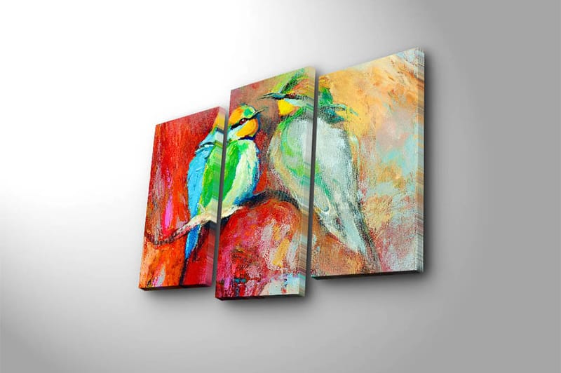 Canvasbilde 3-pk flerfarget - 22x03 cm - Interiør - Maleri & posters - Lerretsbilder