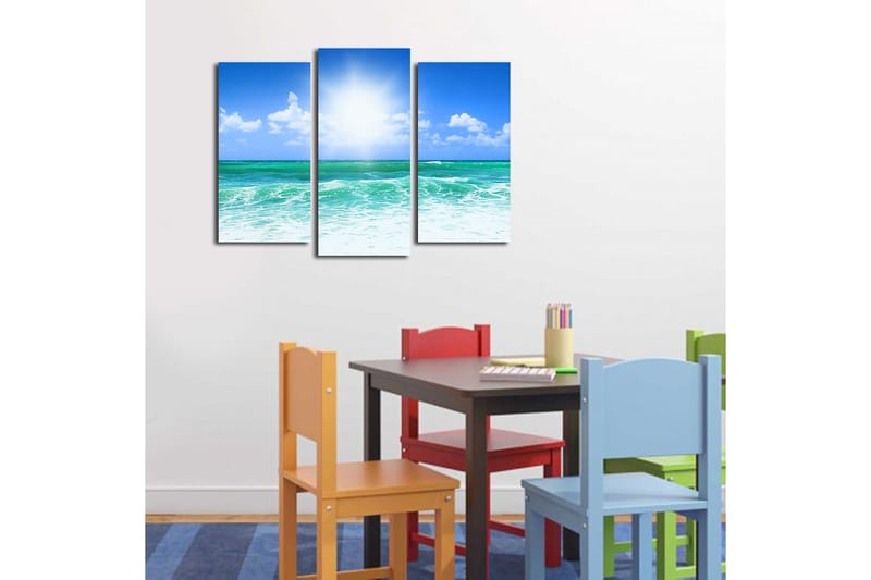 Canvasbilde 3-pk flerfarget - 22x03 cm - Interiør - Maleri & posters - Lerretsbilder