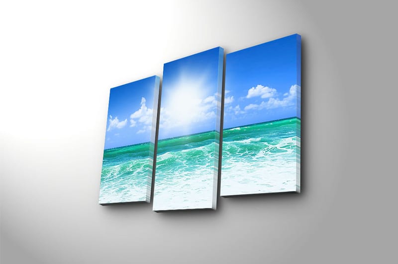 Canvasbilde 3-pk flerfarget - 22x03 cm - Interiør - Maleri & posters - Lerretsbilder