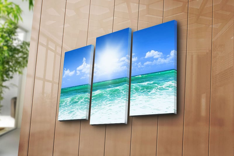 Canvasbilde 3-pk flerfarget - 22x03 cm - Interiør - Maleri & posters - Lerretsbilder