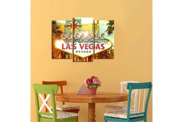 Canvasbilde 3-pk flerfarget - 22x03 cm - Interiør - Maleri & posters - Lerretsbilder