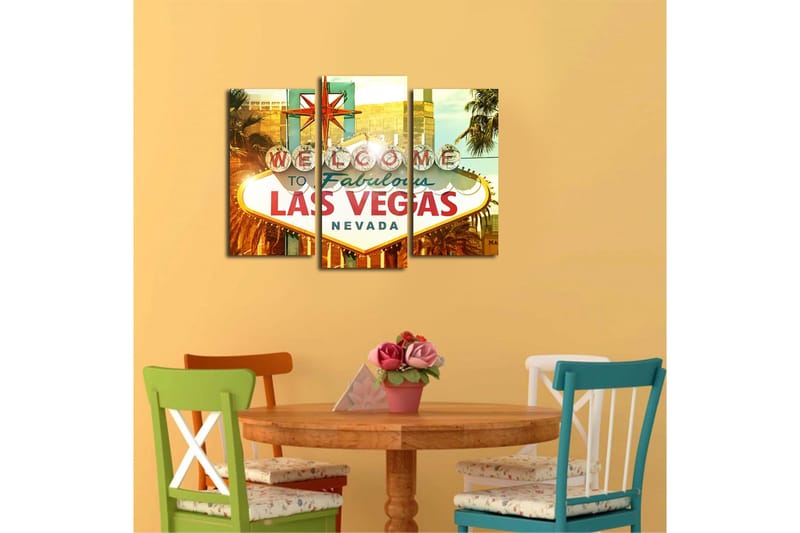 Canvasbilde 3-pk flerfarget - 22x03 cm - Interiør - Maleri & posters - Lerretsbilder