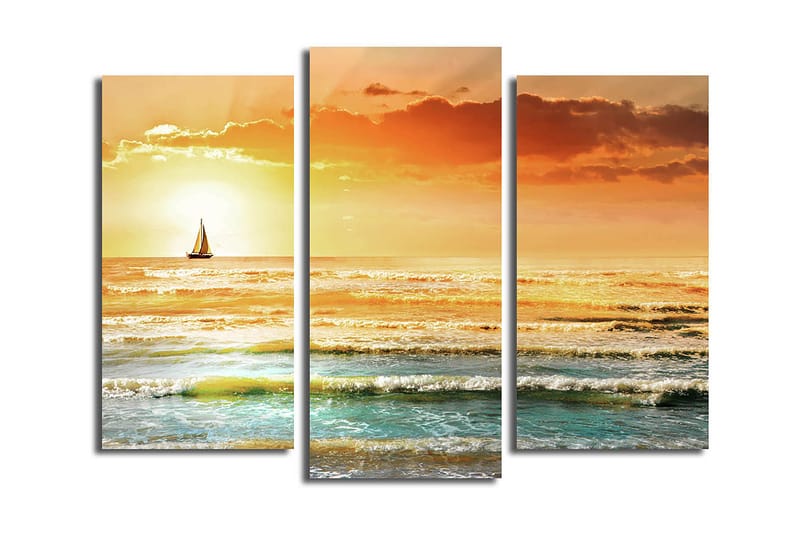 Canvasbilde 3-pk flerfarget - 22x03 cm - Interiør - Maleri & posters - Lerretsbilder