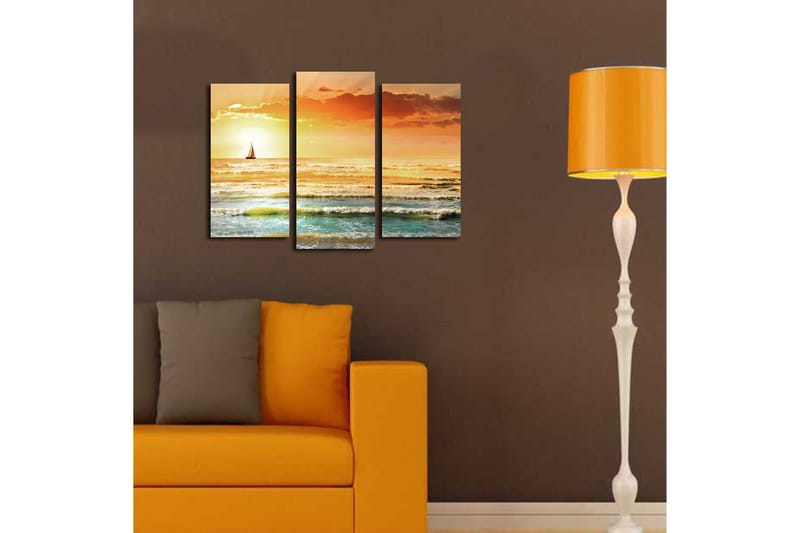 Canvasbilde 3-pk flerfarget - 22x03 cm - Interiør - Maleri & posters - Lerretsbilder