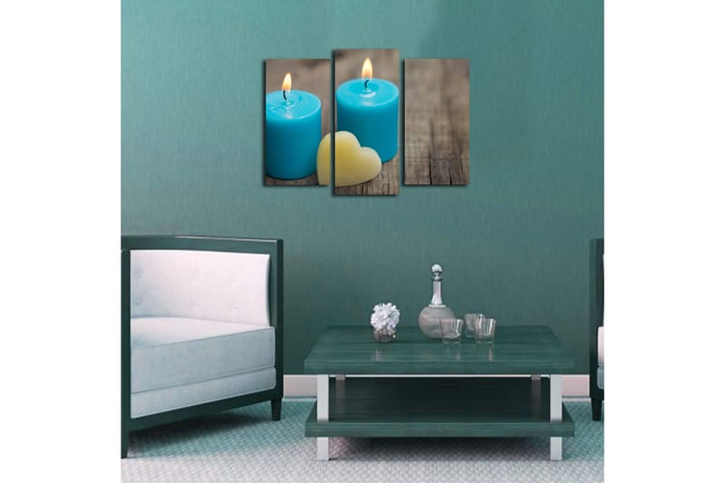 Canvasbilde 3-pk flerfarget - 22x03 cm - Interiør - Maleri & posters - Lerretsbilder