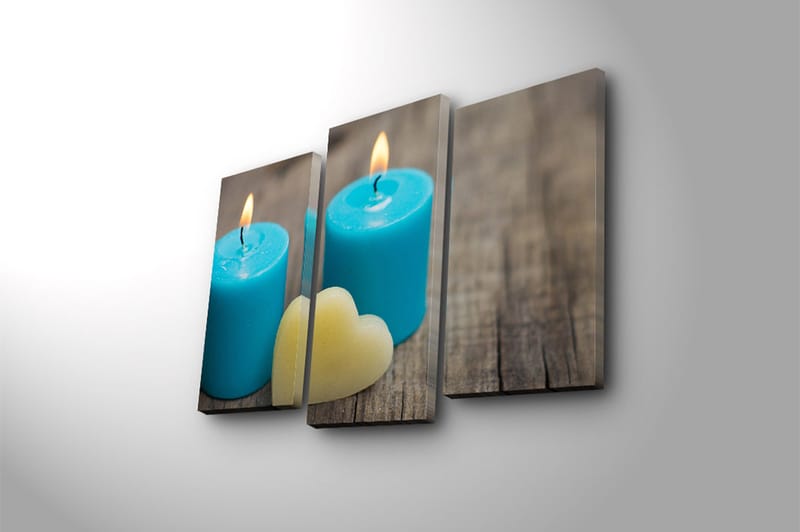 Canvasbilde 3-pk flerfarget - 22x03 cm - Interiør - Maleri & posters - Lerretsbilder