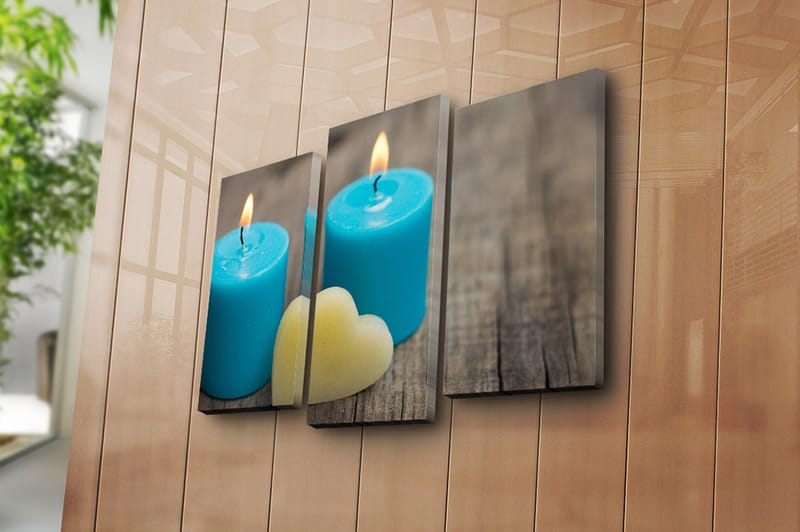 Canvasbilde 3-pk flerfarget - 22x03 cm - Interiør - Maleri & posters - Lerretsbilder