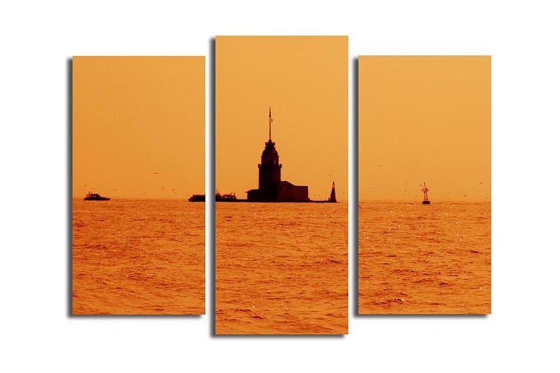 Canvasbilde 3-pk flerfarget - 22x03 cm - Interiør - Maleri & posters - Lerretsbilder