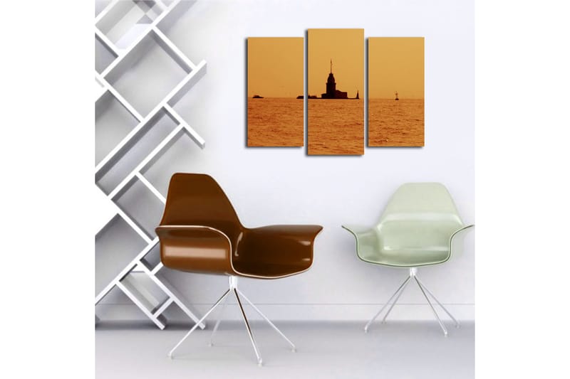 Canvasbilde 3-pk flerfarget - 22x03 cm - Interiør - Maleri & posters - Lerretsbilder