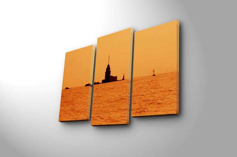 Canvasbilde 3-pk flerfarget - 22x03 cm - Interiør - Maleri & posters - Lerretsbilder