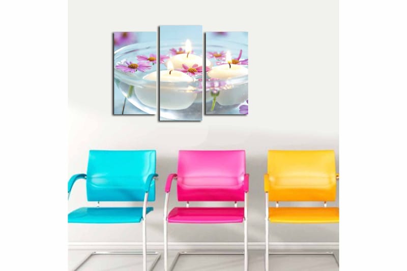 Canvasbilde 3-pk flerfarget - 22x03 cm - Lerretsbilder