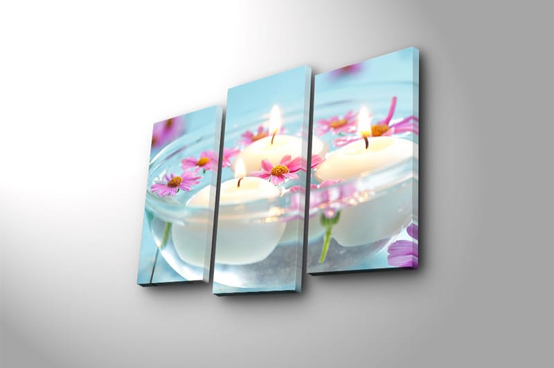 Canvasbilde 3-pk flerfarget - 22x03 cm - Interiør - Maleri & posters - Lerretsbilder