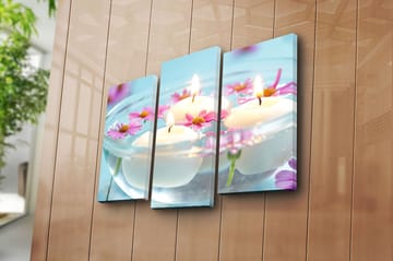 Canvasbilde 3-pk flerfarget - 22x03 cm - Interiør - Maleri & posters - Lerretsbilder