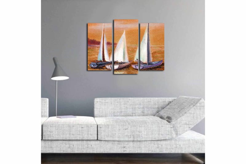 Canvasbilde 3-pk flerfarget - 22x03 cm - Interiør - Maleri & posters - Lerretsbilder
