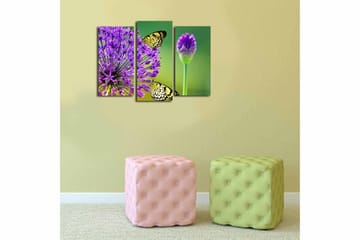 Canvasbilde 3-pk flerfarget - 22x03 cm - Interiør - Maleri & posters - Lerretsbilder