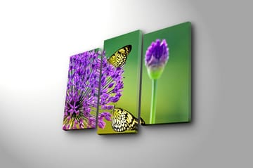 Canvasbilde 3-pk flerfarget - 22x03 cm - Interiør - Maleri & posters - Lerretsbilder