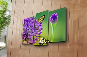 Canvasbilde 3-pk flerfarget - 22x03 cm - Interiør - Maleri & posters - Lerretsbilder
